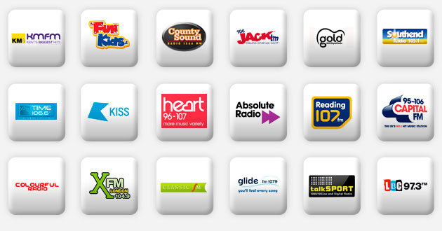 a selection of london radio stations