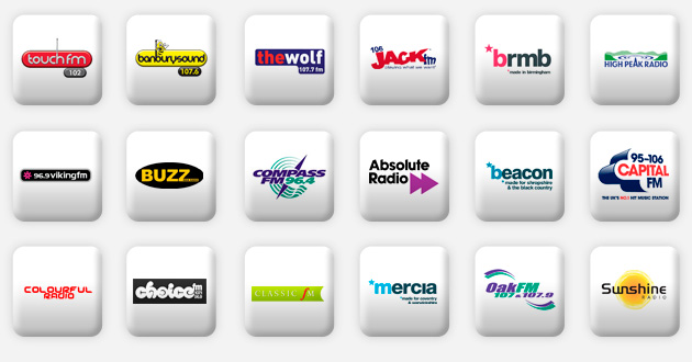 a selection of midlands radio stations