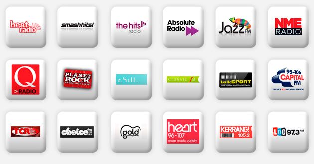 a selection of national radio stations